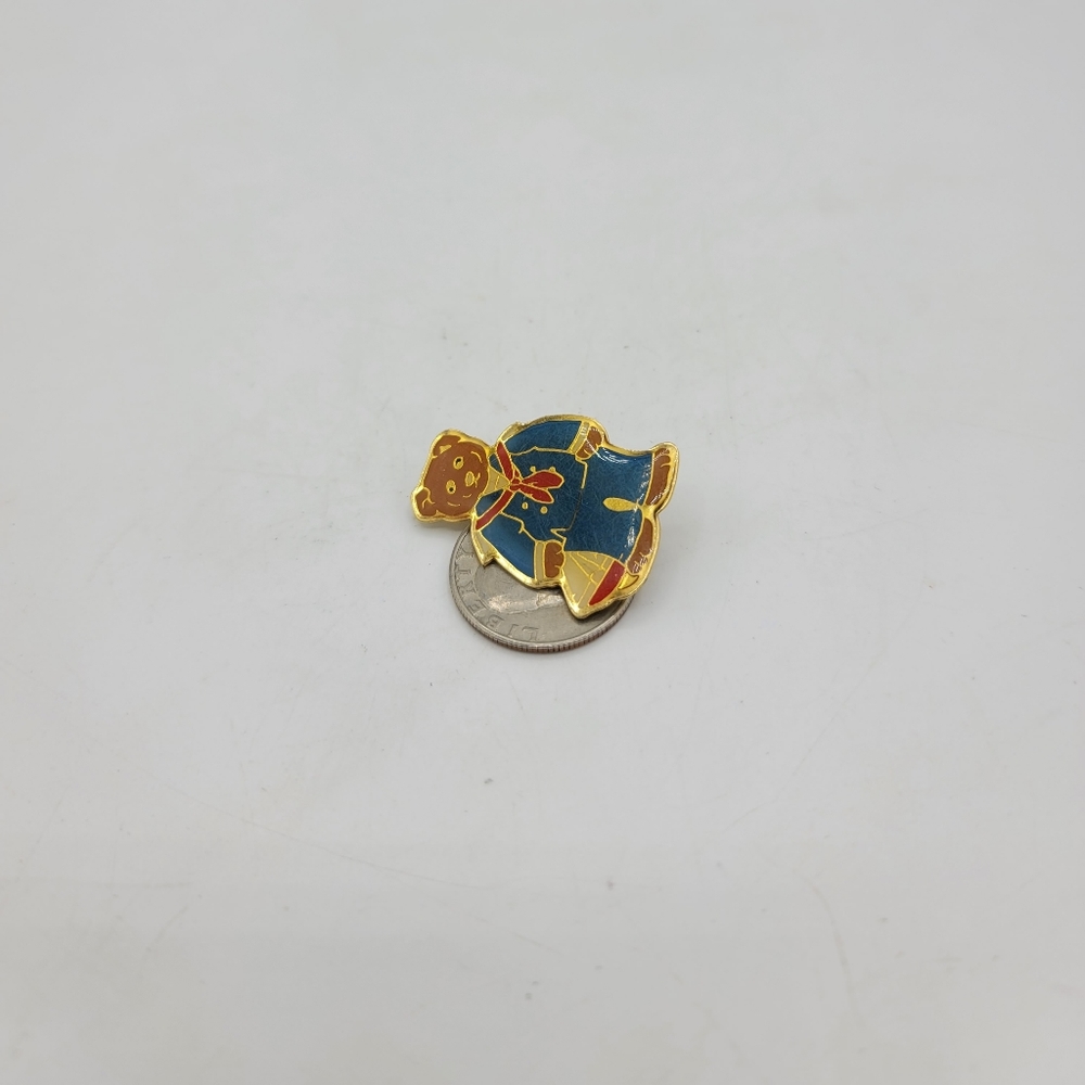 Schmid Gordon Fraser Teddy Bear Sailor Suit Sailboat Enamel Brooch Pin 80s Vtg - Picture 10 of 11
